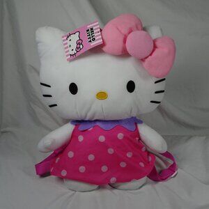 Sanrio Hello Kitty Plush Backpack with Polka Dots